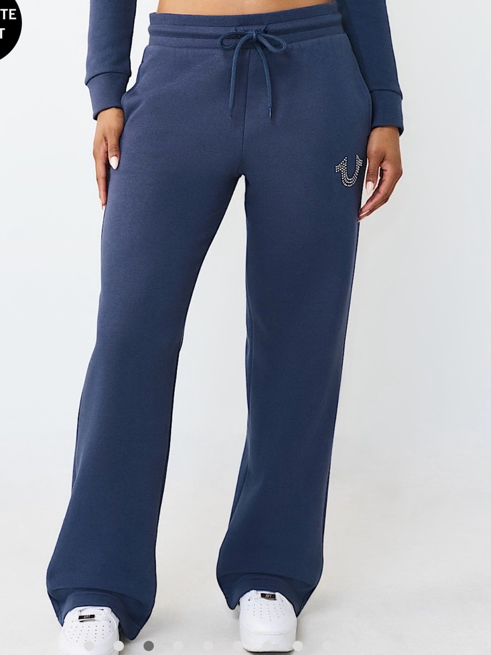 True Religion Pink Crystal Horseshoe Straight Leg Sweatpant for women